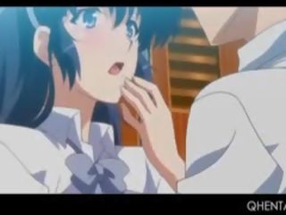 Brunette Hentai College babe Cunt Licked And Fucked Upskirt