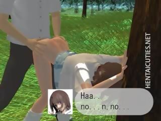 Charming 3d hentai beauty gets nailed outside