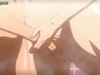 Krūtainas anime lesbietes kopēts zīmējums un daloties johnson
