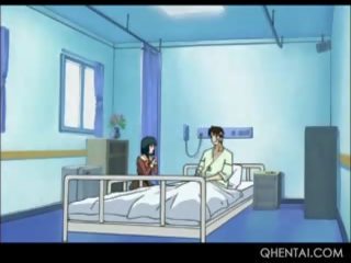 Hentai Sweetie In Glasses Gives Blowjob To Her Dr. In