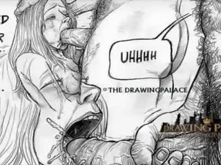 Marvellous sex clamă sclav în hardcore nubil al 3-lea joc și desen animat murdar film