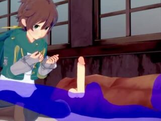 Konosuba yaoi - kazuma suihinotto kanssa kumulat sisään hänen suu - japanilainen aasialaiset manga anime peliä porno homo
