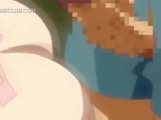 Inviting animasi pornografi rambut coklat alat kelamin wanita kacau di merapatkan