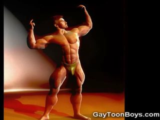 3d heterosexual striplings devastado por músculo hombres!