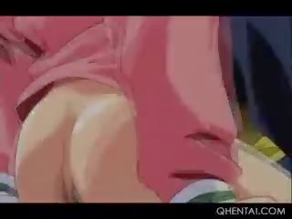 Pink haired hentai wings fucks her masters kontol in asrama bed