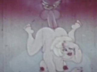 Biustas a nut į vintažas animacinis seksas video toons