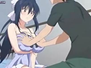 Gjigant breasted anime diva merr rubbed