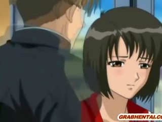 Mergaitė hentai gauna nučiupinėtas wetpussy ir gilus poked į as klasė