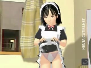 3D Anime Maid Licking A Hard cock