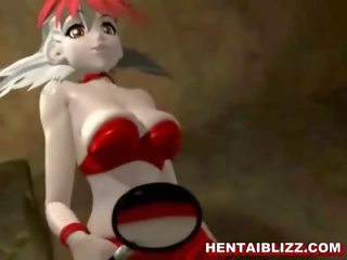 3D anime hard fucked by monster and filmed by her companion