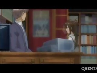 Hentai kjæreste suger professors manhood i bibliotek