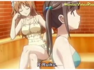 Attractive anime holky v sauna