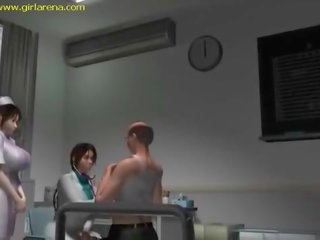 3D Hentai Nurse with big tits fuck