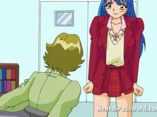 Betoverend manga secretaresse krijgen miniature cooter fingered door haar baas in de kantoor