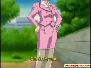 Hentai koedukacyjne rozwarcie nogi pieprzony podczas jej ogrodzony anime