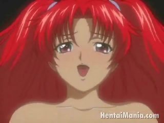 Fiery redheaded anime anioł coraz miniature cipka przybity przez jej personable młody człowiek