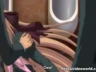 Travestido follada en escuela lavabo en hentai película