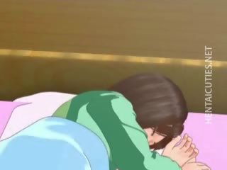 Aranyos 3d anime fiatal nő van egy nedves álom