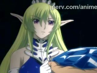 Energický hentai elf bere hefty creampie a obličejový