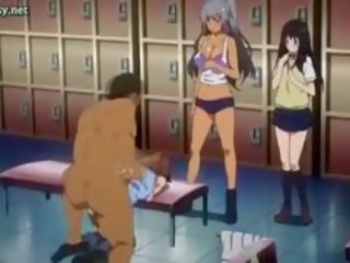 Duży meloned anime ulica dziewczyna dostaje rubbed i pieprzony