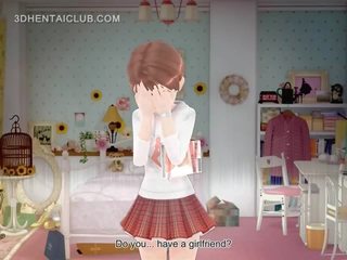 Nekaltas anime sweetie rodantis apatiniai po sijonu