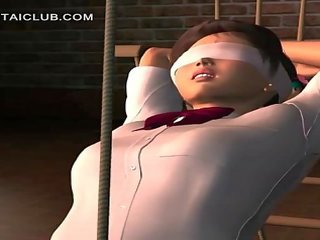 Anime adult clip slave in ropes submitted to sexual teasing