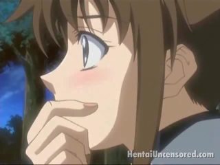 Sedutor anime xxx filme ninfa chewing o maciço galo para dela joelhos