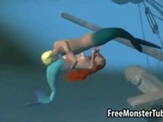 3d ariel 從 該 小 mermaid 得到 性交 硬