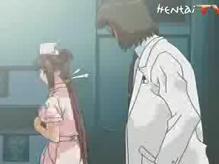 Sexy manga infirmière obtient baisée