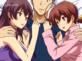 Tonåriga 3d animen damsel slåss över en stor manhood