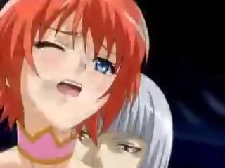 Attractive anime si rambut merah mendapat peju pada beliau muka