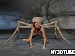 3d flokëkuqe enchantress duke fucked nga një jashtëtokësor spider