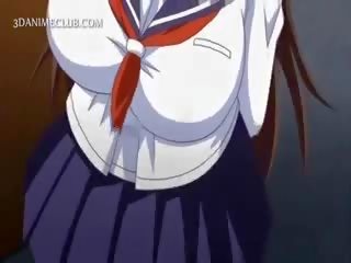 Anime dáma v školní jednotný foukání velký johnson