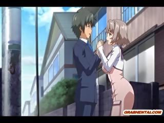Cycate anime koedukacyjne tittyfucking i łykanie sperma