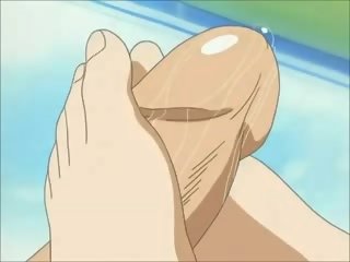 Longo dominação feminina punheta com os pés cena a partir de virgem auction - anime