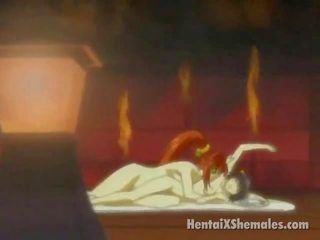 Slutty anime sheboys licking viņu mēles un izgatavošana mīlestība uz guļamistaba