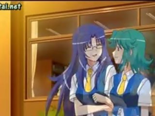 Anime Lesbians Enjoy Double Dildos