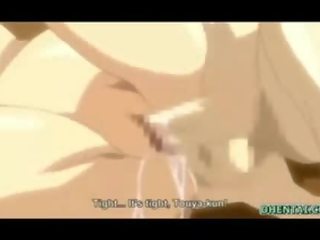Jap manga with bigtits watching her lover fucked wetpussy