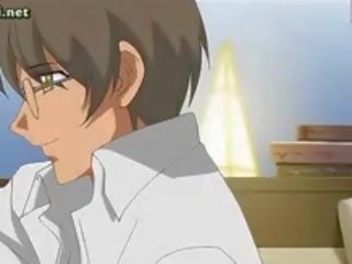 Sperma sprogimas už patrauklus anime paauglys
