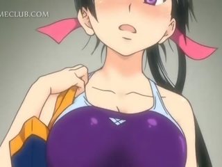 Anime sportowy dziewczyny mający hardcore seks wideo w the
