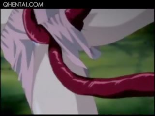 Gigantisk tentacles wrapping och knull en snäva hentai fittor