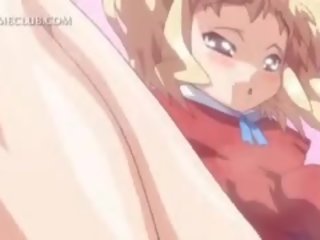 Tenger anime jong vrouw neemt piemel in mond en weinig quim
