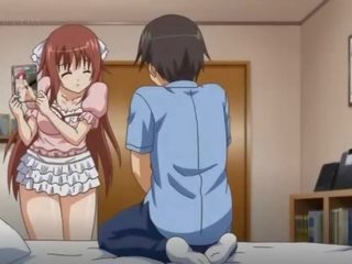 Anime young woman tit fucking and rubbing huge putz gets a facial