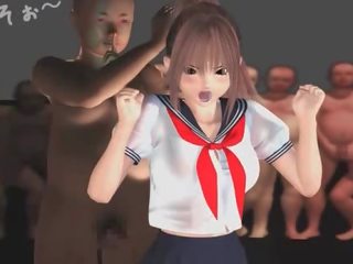 Nagi anime nastolatka seductress pieprzony w hardcore orgia