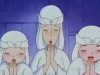 Naked hentai nun having xxx clip for the first time