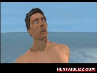 3d animated busty strumpet sucks dick and gets jizzed