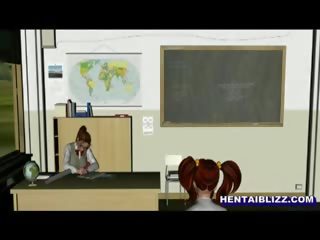 3d Animated Coeds Lesbian dirty movie In The Class